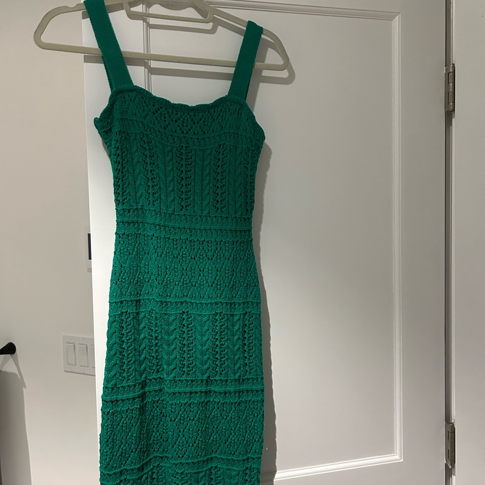 Taylor Green Crochet Midi Dress